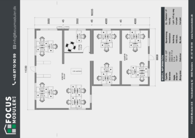154 m2 kontorfaciliteter i moduler
