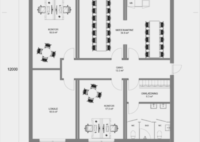 142 m2 kantine og kontor i modulbygning