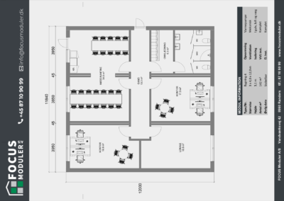 142 m2 kantine og kontor i modulbygning